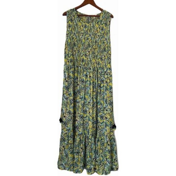 Terra & Sky Maxi Dress Tropical Ruffle Hymn - Size 1X - Picture 1 of 4